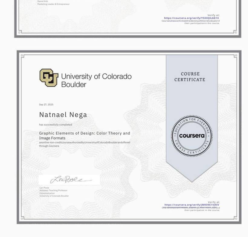 Graphic Elements of Design certificate
