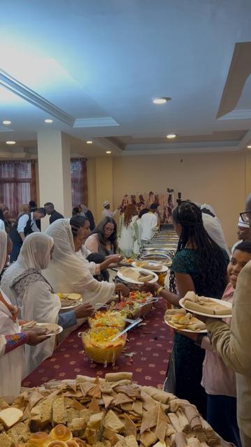 Buffet catering spread at a client event